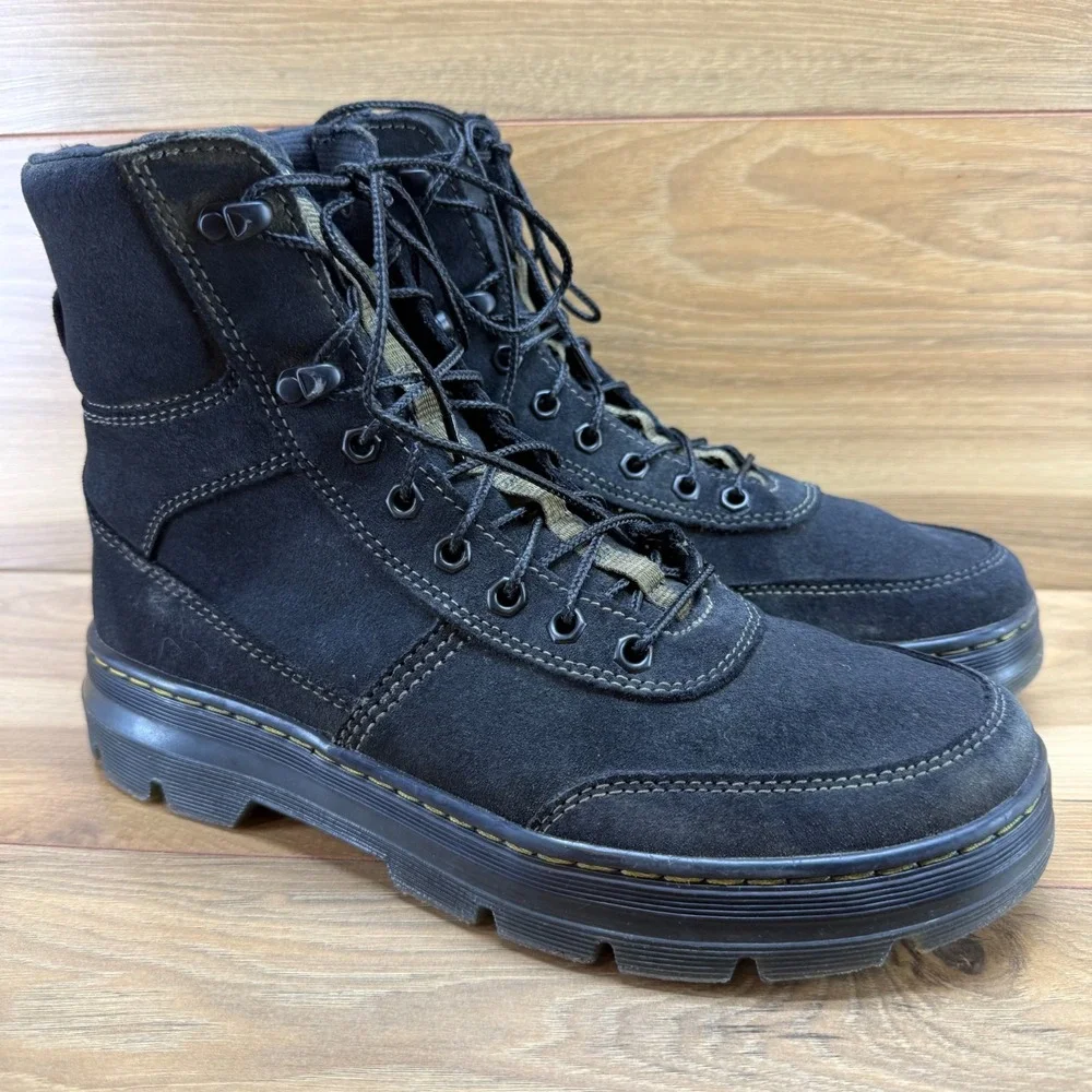 Dr Martens Combs Tech Suede Boots Mens 11 Black Chunky Modern Punk Y2K